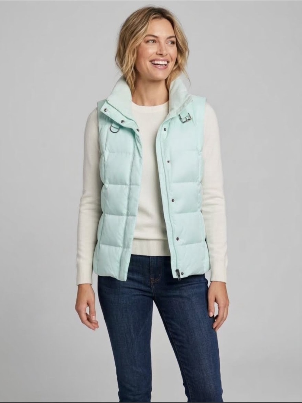 Goose Down Puffer Vest 700 Fill Power Eddie Bauer Puffer Vest Fleece Collar